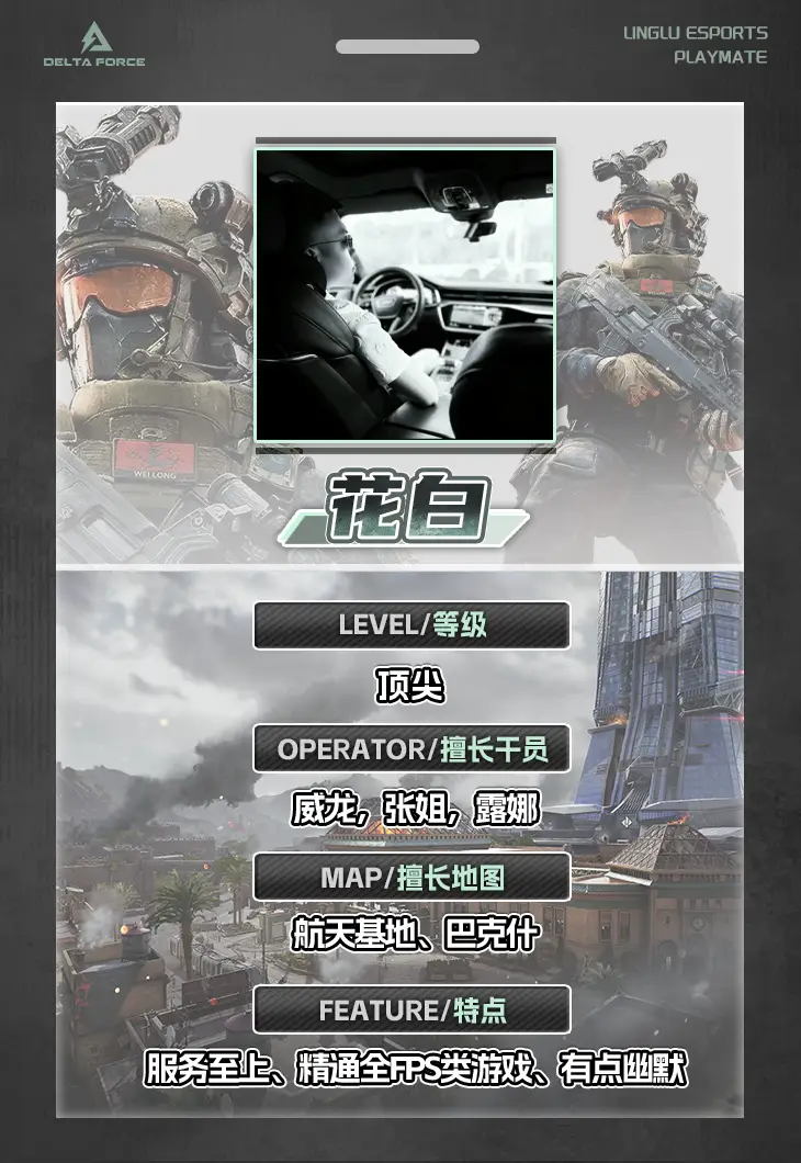 陪玩展示图 花白